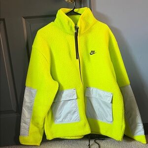 Nike Vibrant Yellow Fleece Jacket with Gray Details